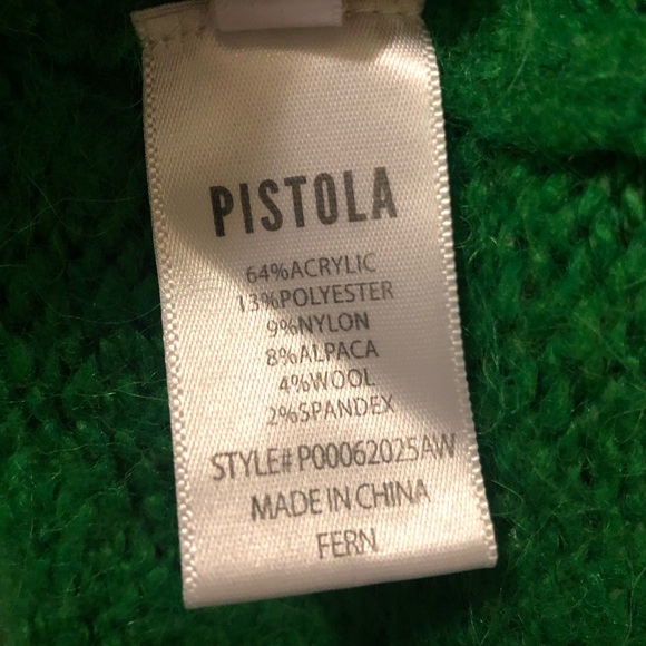 Pistola Carlen Fern Green Mock Neck Oversized Sweater,Size-Small(P2P-23.75”-24”) - Picture 5 of 9